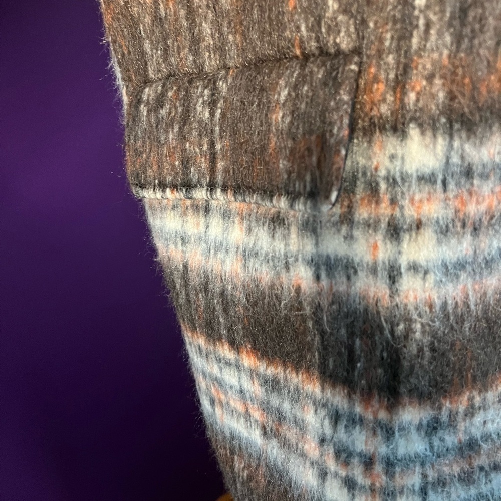 Mauve Anthropologie Brown/Orange Plaid Wool Jacket - Picture 5 of 13